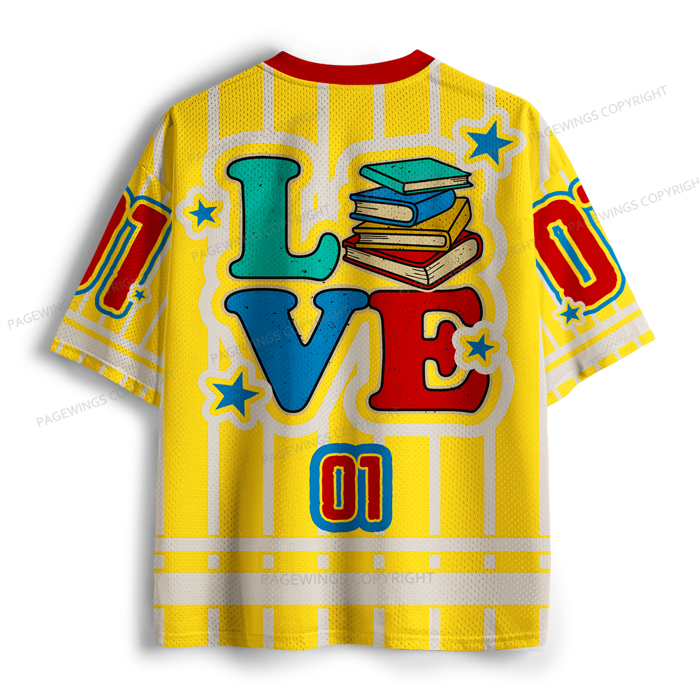 Pagewings Love Books Unisex Mesh Jersey
