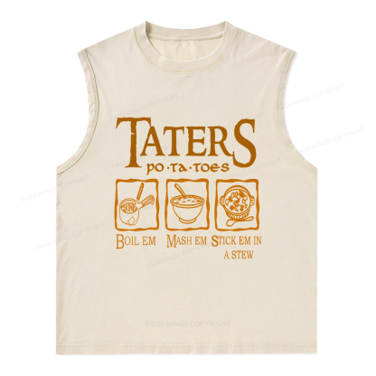 Pagewings Taters PoTaToes Unisex Washed Tank Top
