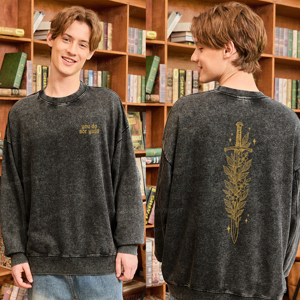 Pagewings You Do Not Yield Unisex Washed Sweatshirt