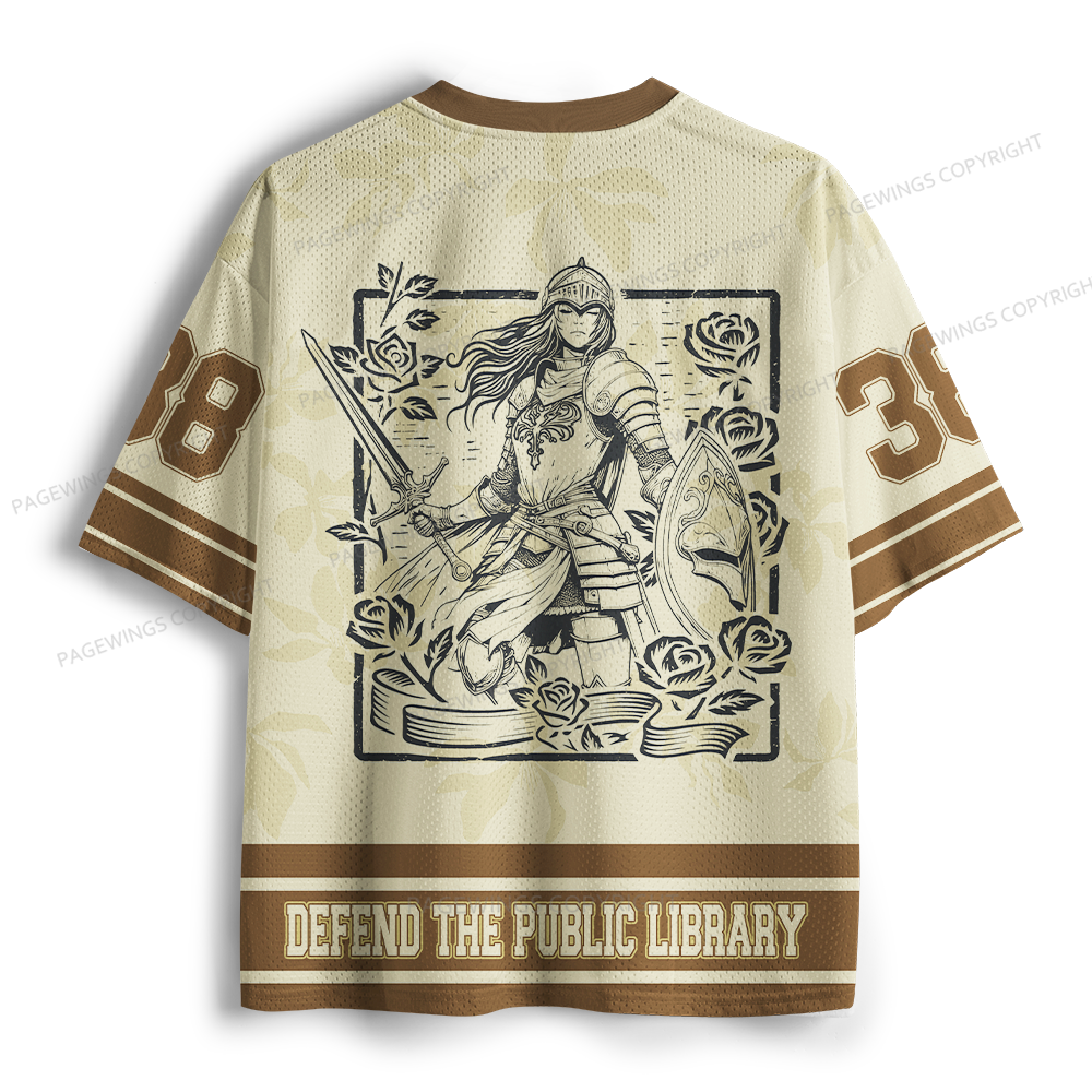 Pagewingse Defend The Public Library Unisex Mesh Jersey