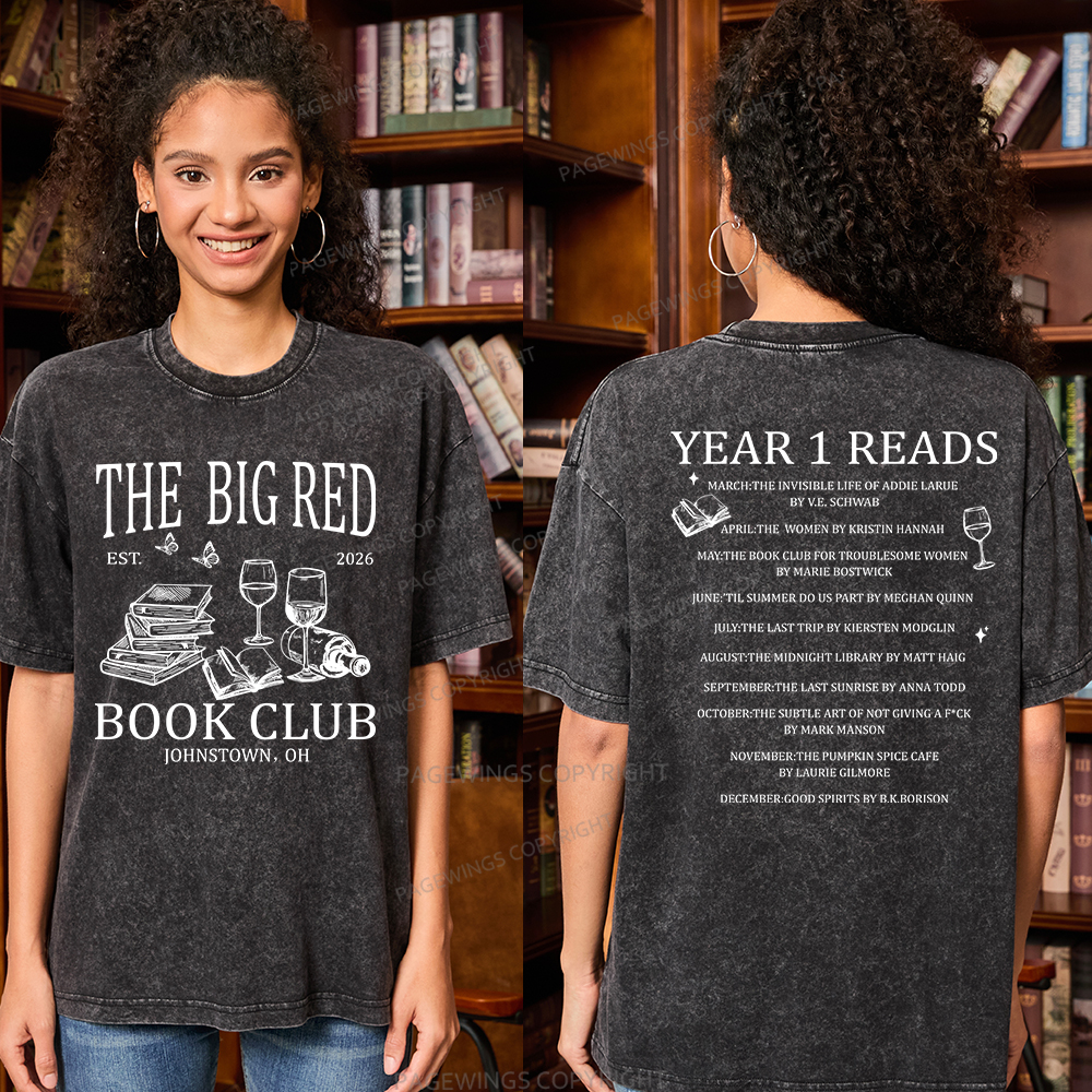 Pagewings Personalized Book Club Unisex Washed T-shirt