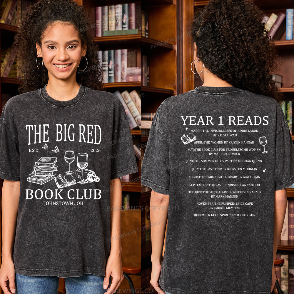 Pagewings Personalized Book Club Unisex Washed T-shirt