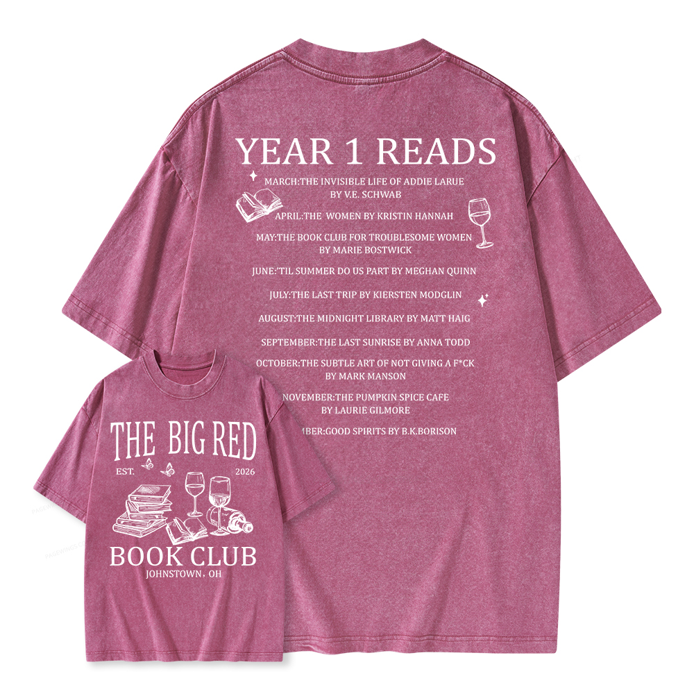 Pagewings Personalized Book Club Unisex Washed T-shirt