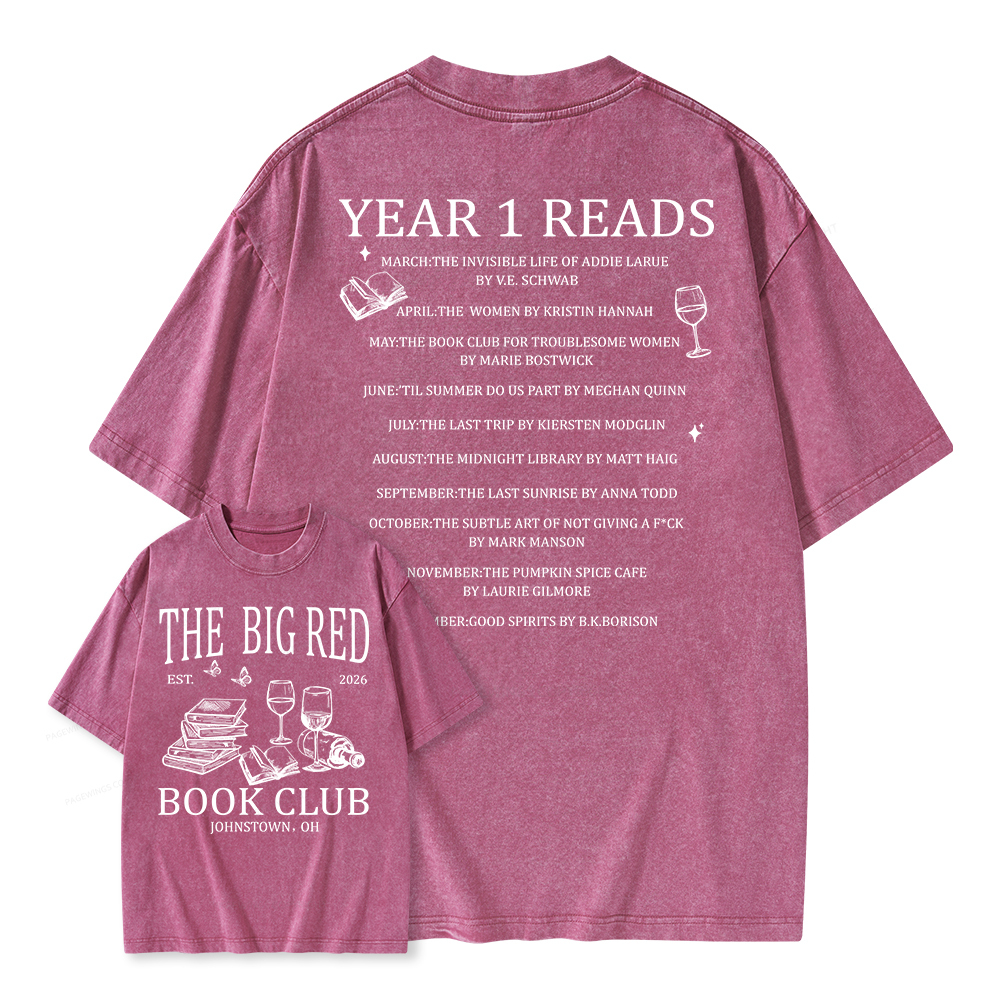 Pagewings Personalized Book Club Unisex Washed T-shirt