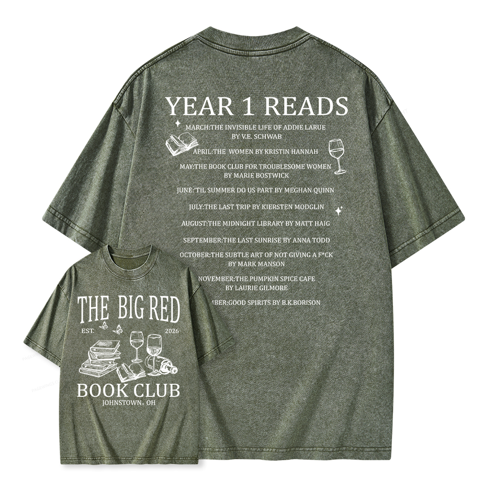 Pagewings Personalized Book Club Unisex Washed T-shirt