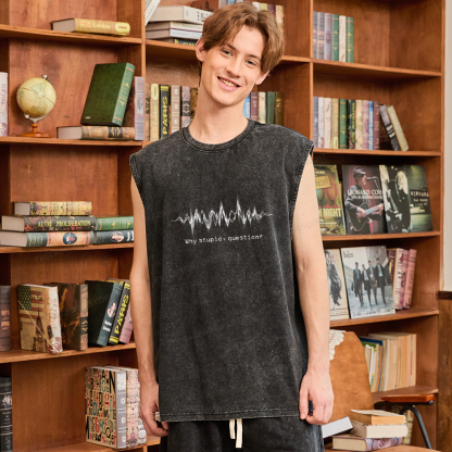 Pagewings Why Stupid Question Unisex Washed Tank Top