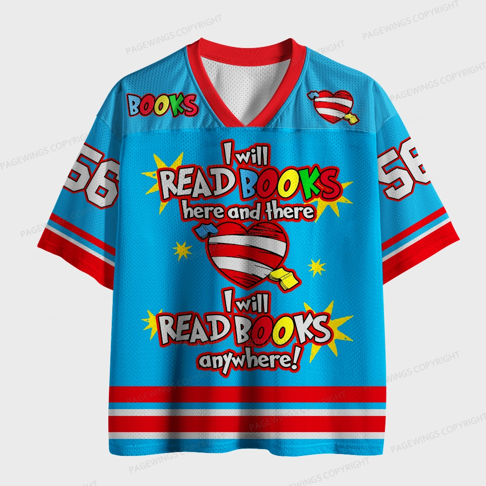 Pagewings I Will Read Books Here Unisex Mesh Jersey