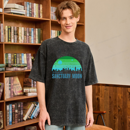 Pagewings The Rise and Fall of Sanctuary Moon Unisex Washed T-shirt