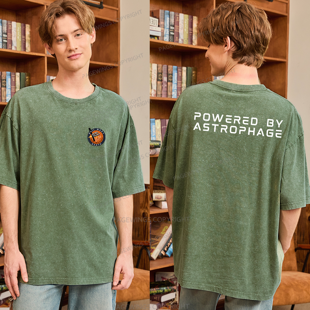Pagewings Powered By Astrophage Unisex Washed T-shirt