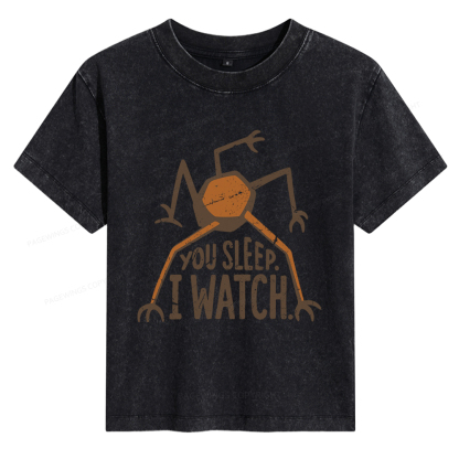 Pagewings You Sleep I Watch Women's Washed T-shirt