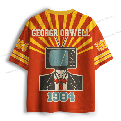 Pagewings Make Orwell Fiction Again 84 Unisex Mesh Jersey