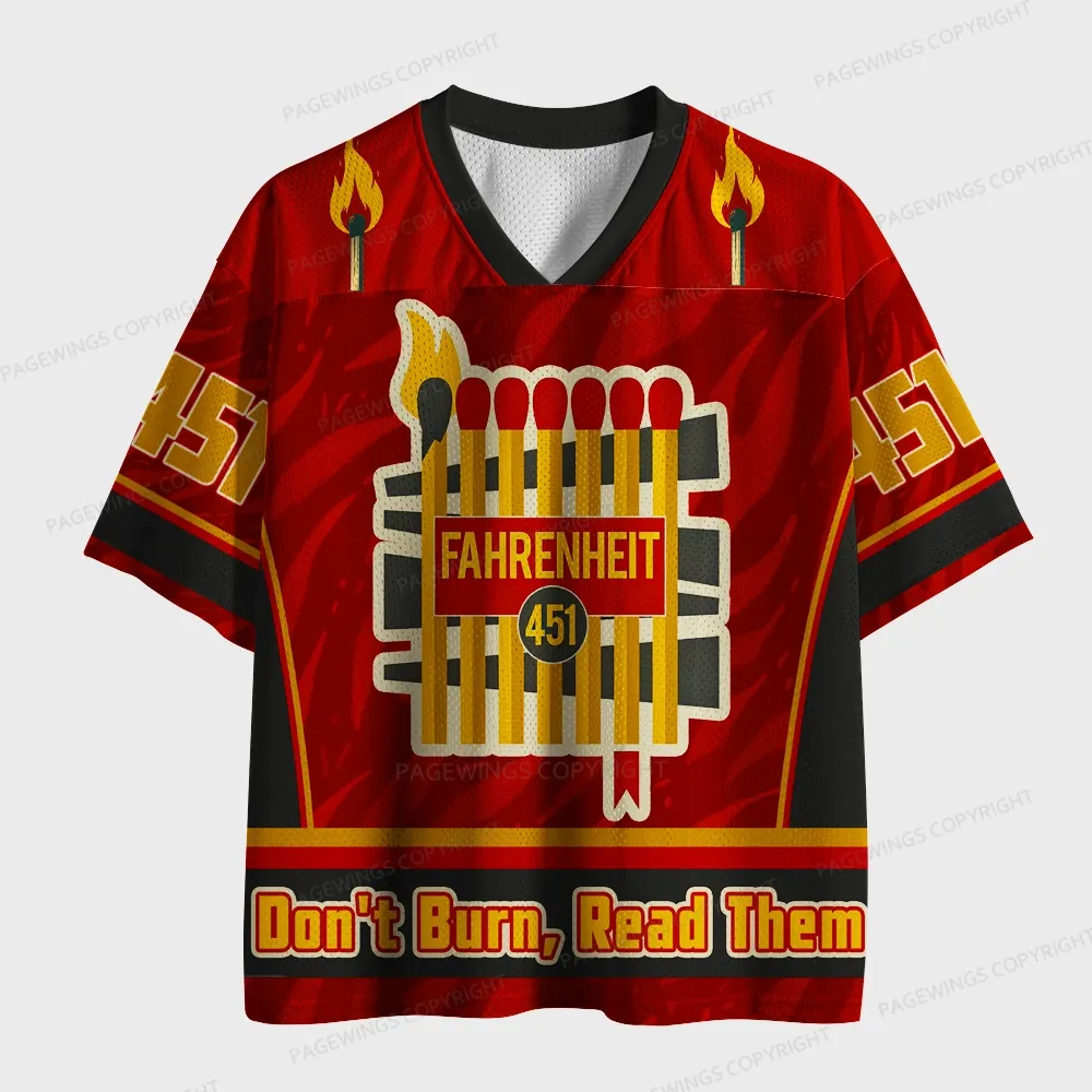 Pagewings Don't Burn Read Them Unisex Mesh Jersey