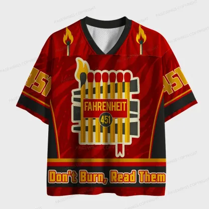 Pagewings Don't Burn Read Them Unisex Mesh Jersey