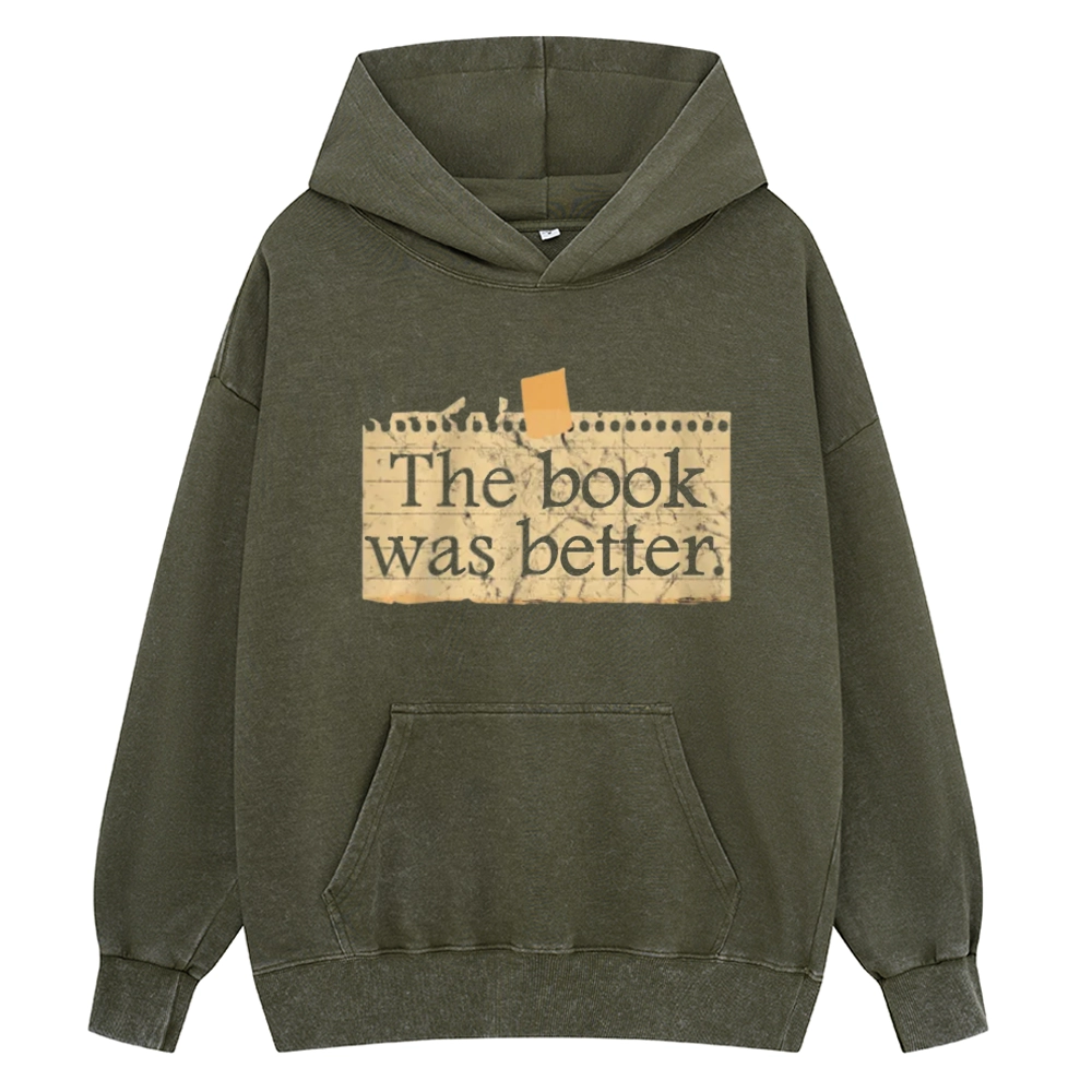 Pagewings The Book Was Better Unisex Washed Hoodie