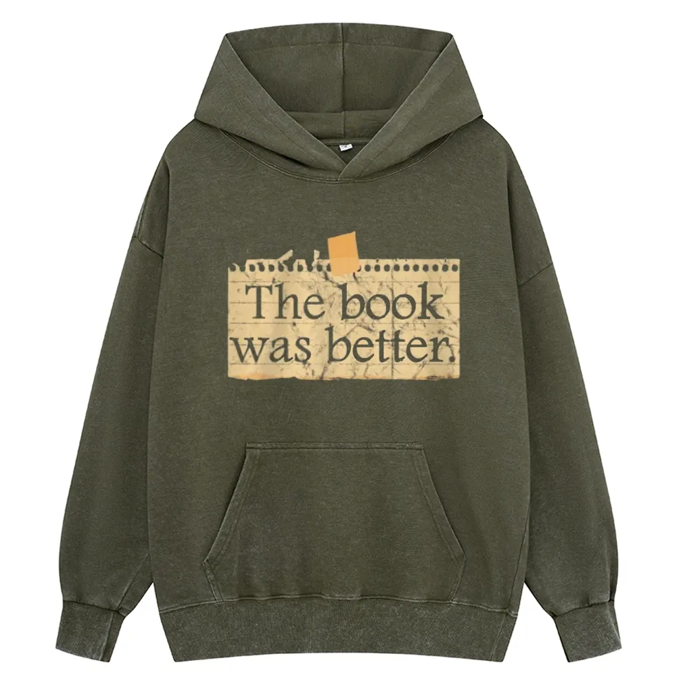 Pagewings The Book Was Better Unisex Washed Hoodie