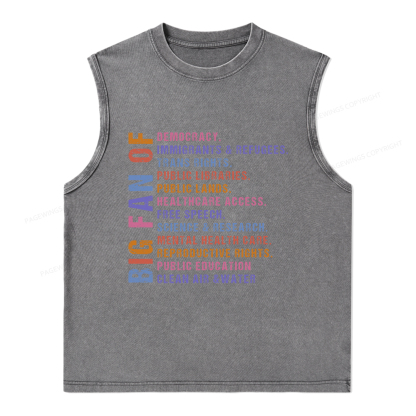Pagewings Big Fan of Human Rights Unisex Washed Tank Top