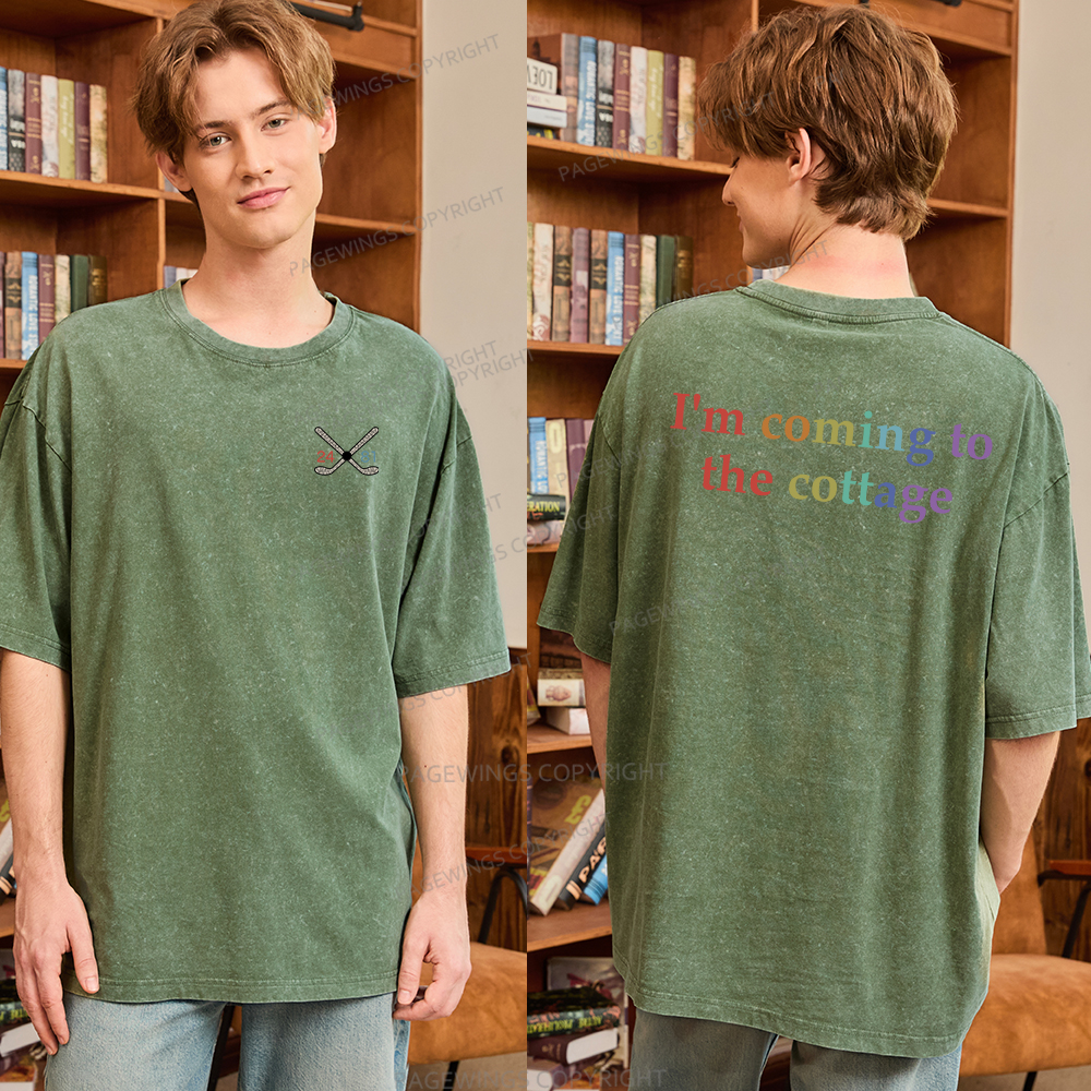 Pagewings I'm Coming To The Cottage Unisex Washed T-shirt