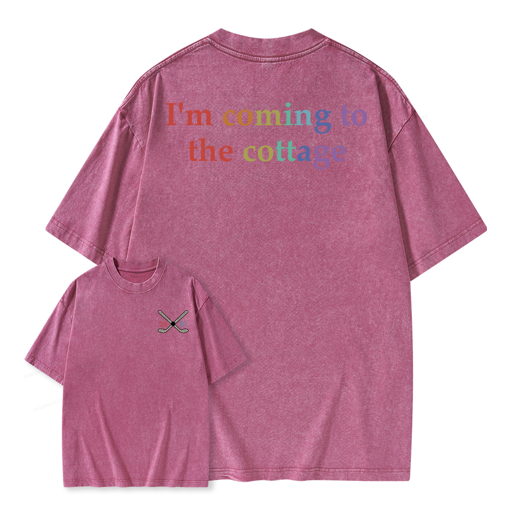 Pagewings I'm Coming To The Cottage Unisex Washed T-shirt