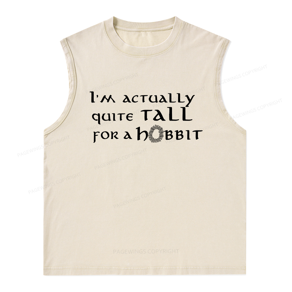 Pagewings I'm Actually Quite Tall Unisex Washed Tank Top