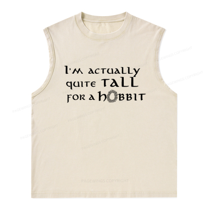 Pagewings I'm Actually Quite Tall Unisex Washed Tank Top