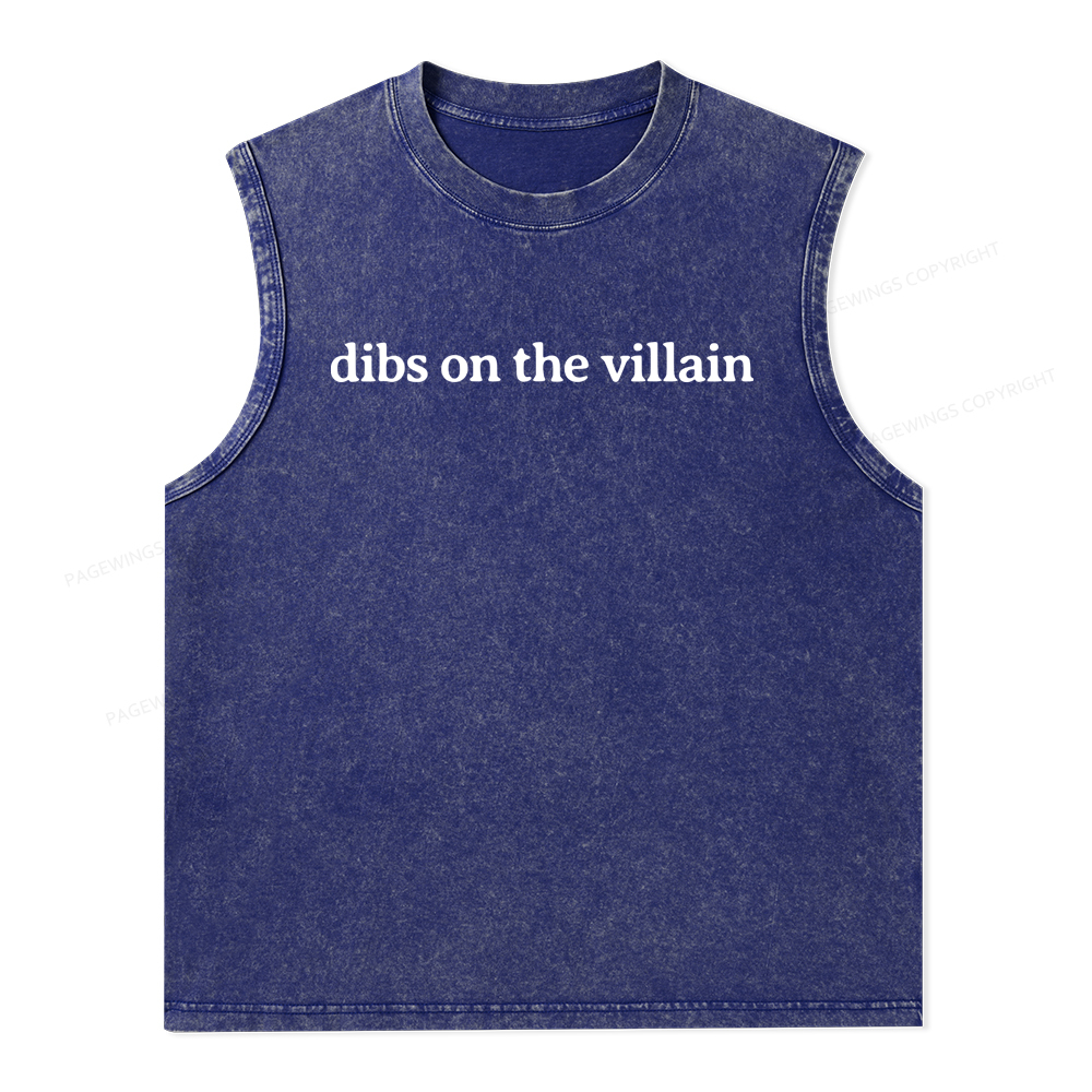 Pagewings Dibs On The Villain Unisex Washed Tank Top
