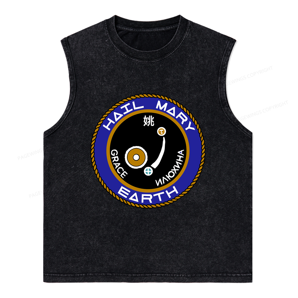 Pagewings Mission Patch Unisex Washed Tank Top