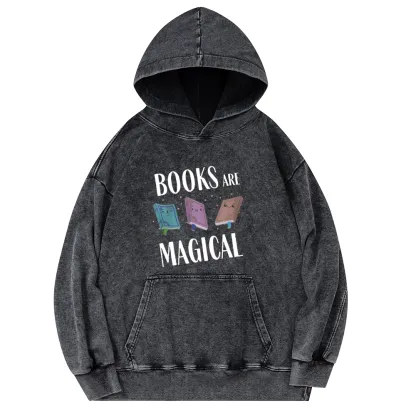 Pagewings Books Magical Unisex Washed Hoodie