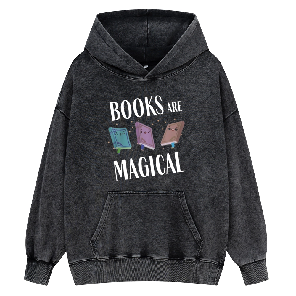 Pagewings Books Magical Unisex Washed Hoodie