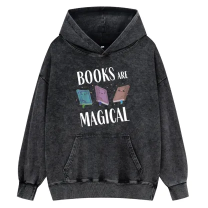 Pagewings Books Magical Unisex Washed Hoodie