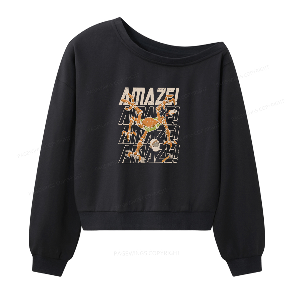 Pagewings AmazeSci Fi Reader Women Off Shoulder Sweatshirt