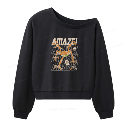 Pagewings AmazeSci Fi Reader Women Off Shoulder Sweatshirt