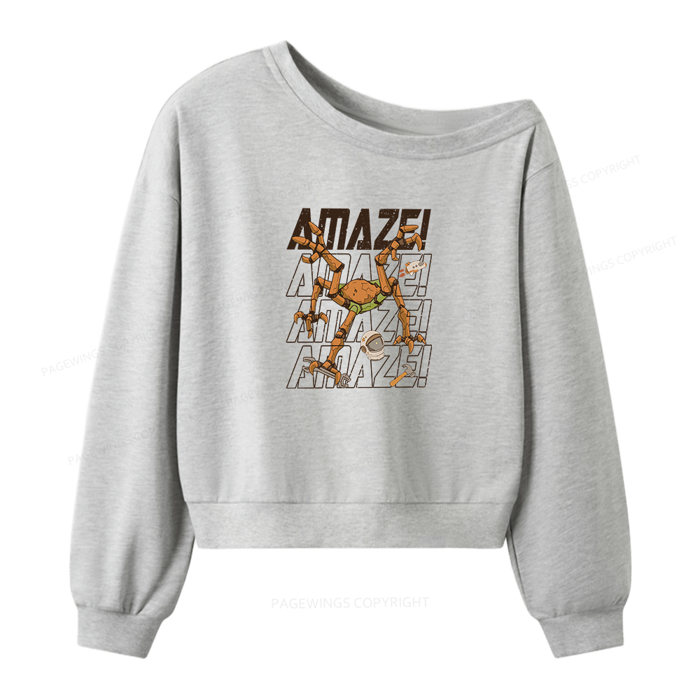 Pagewings AmazeSci Fi Reader Women Off Shoulder Sweatshirt