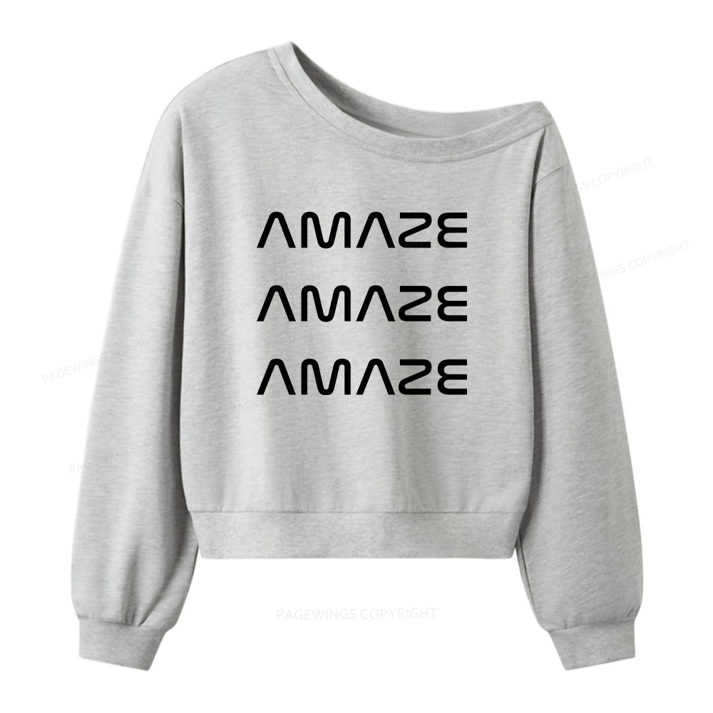 Pagewings Amaze Women Off Shoulder Sweatshirt