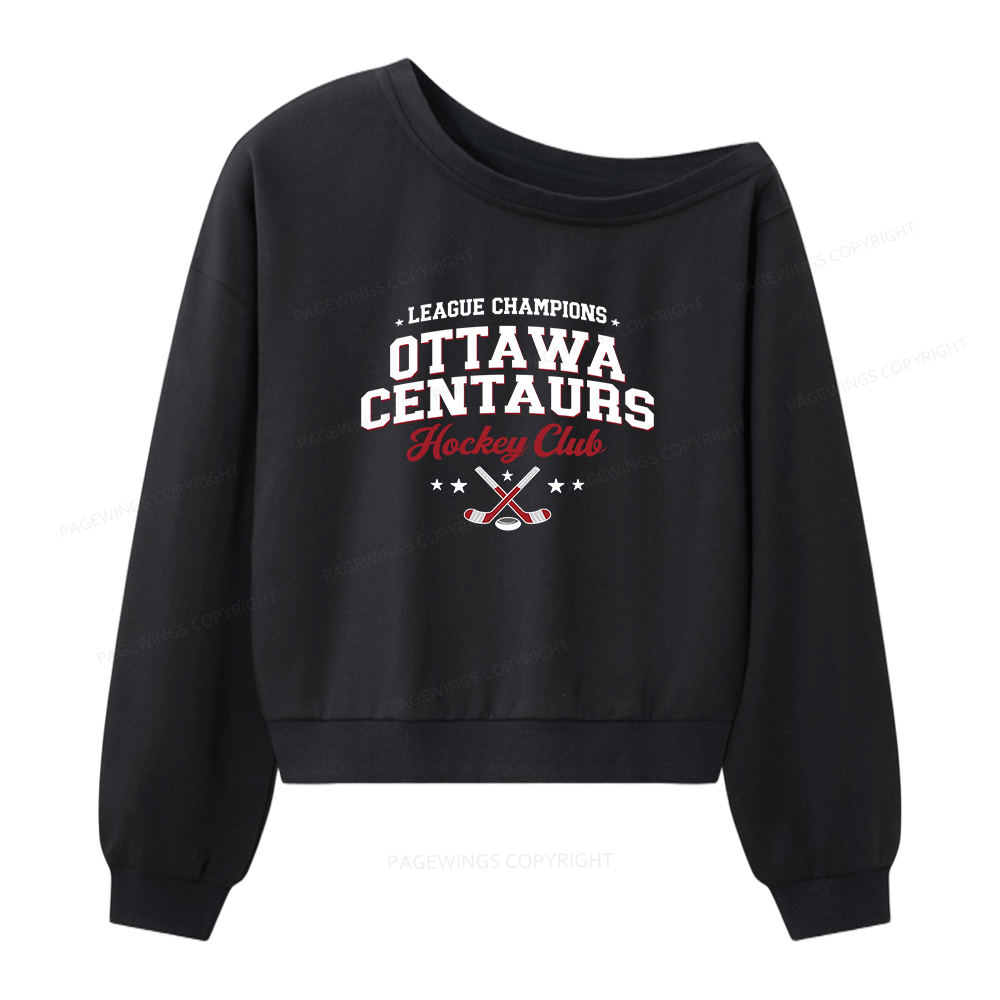 Pagewings Hockey Romance Women Off Shoulder Sweatshirt