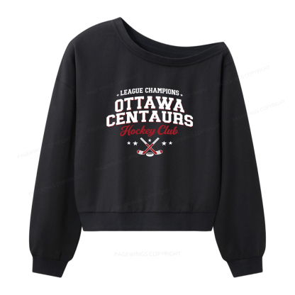 Pagewings Hockey Romance Women Off Shoulder Sweatshirt