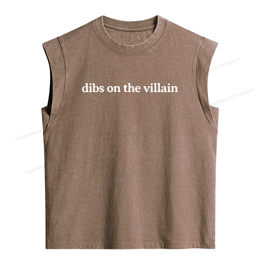 Pagewings Dibs On The Villain Women's Washed Tank Top