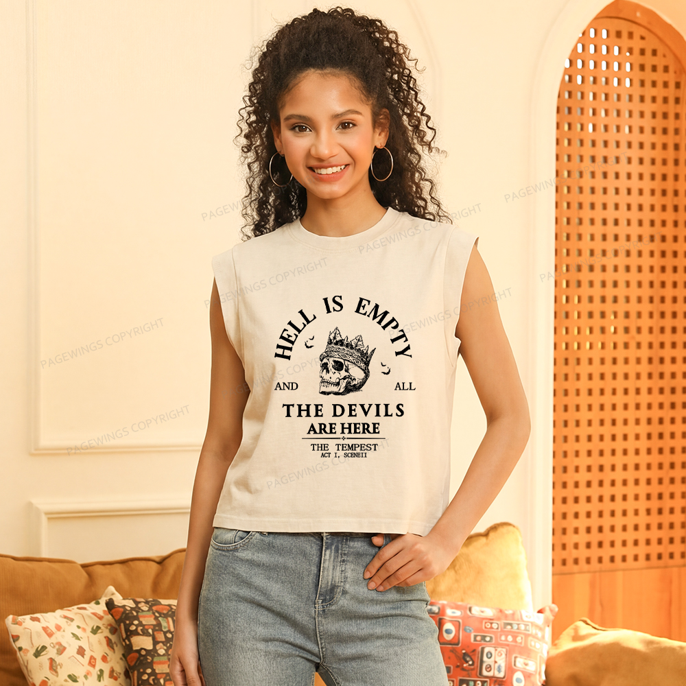 Pagewings Hell Is Empty And All The Devils Are Here Women's Washed Tank Top