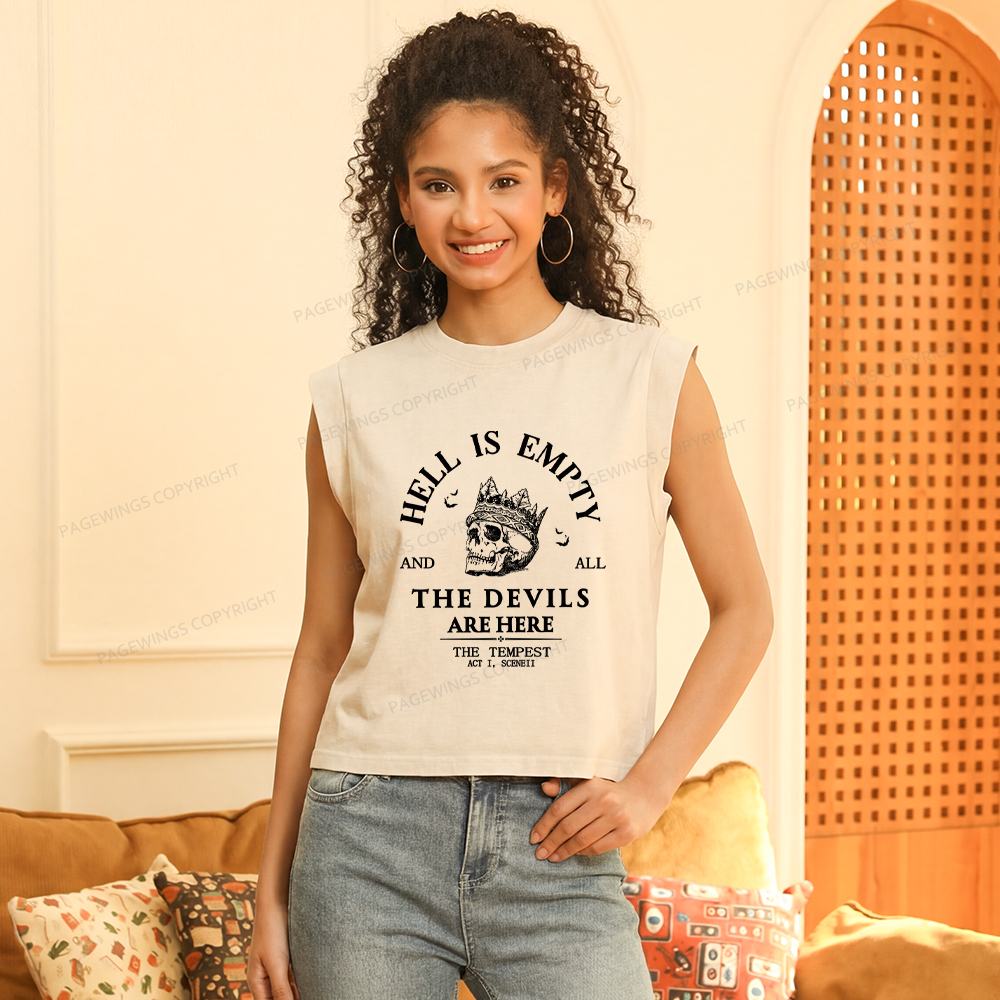 Pagewings Hell Is Empty And All The Devils Are Here Women's Washed Tank Top