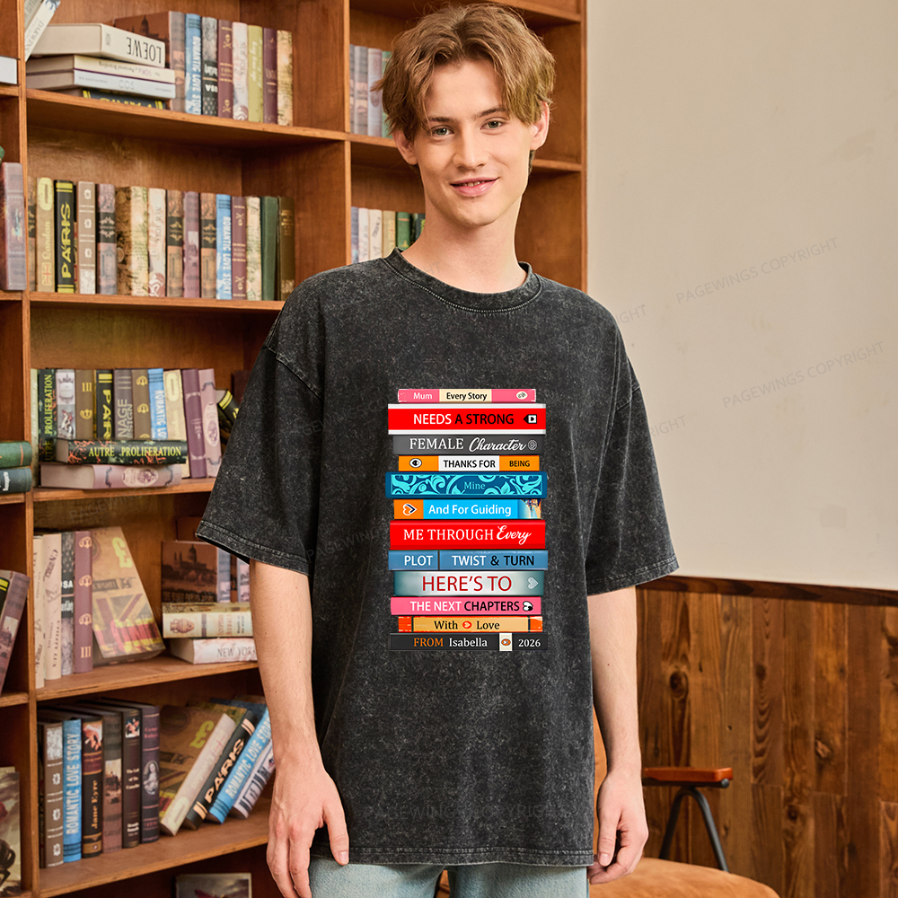 Pagewings Personalised Books Mother's Day Unisex Washed T-shirt