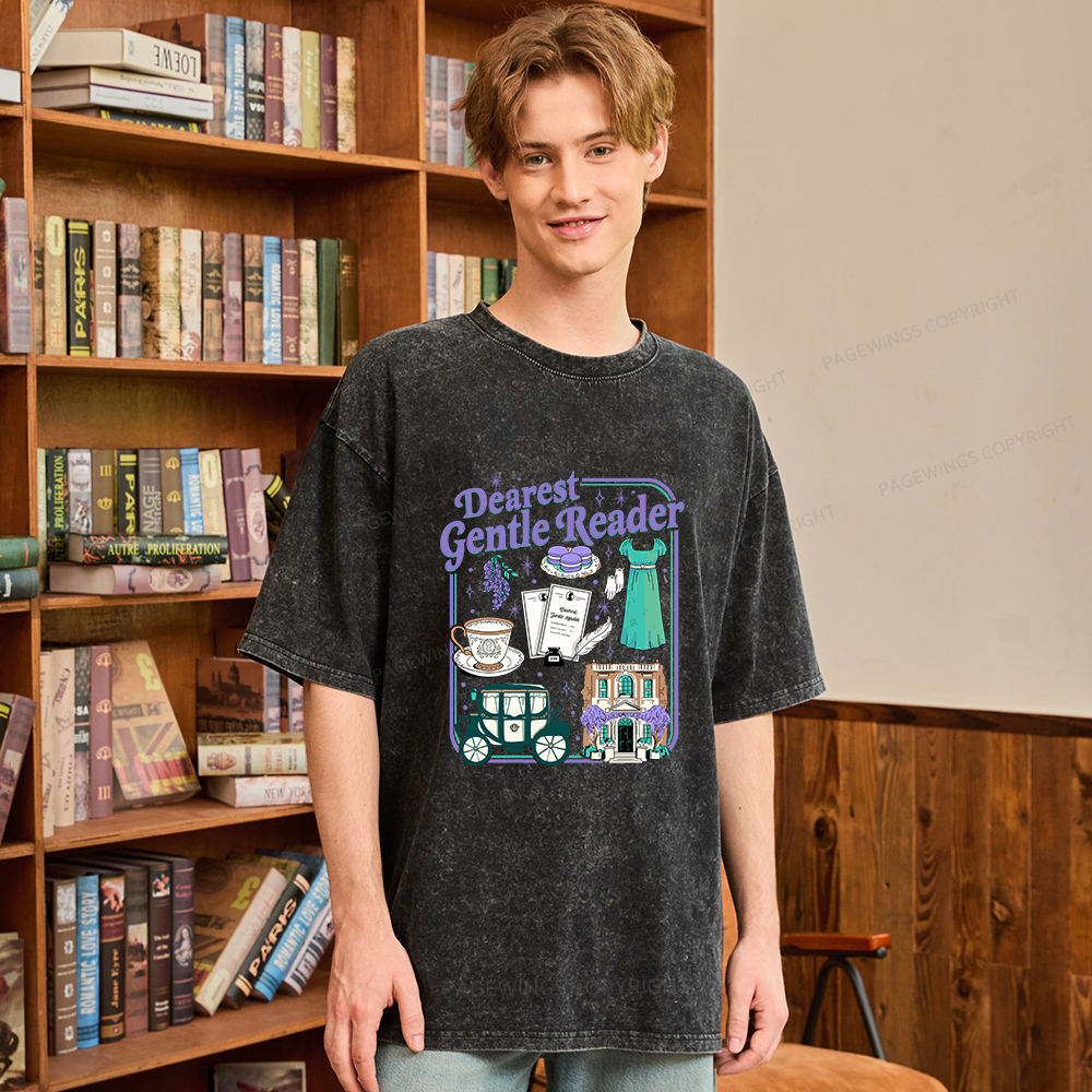 Pagewings Dearest Gentle Reader Unisex Washed T-shirt