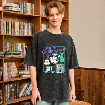 Pagewings Dearest Gentle Reader Unisex Washed T-shirt