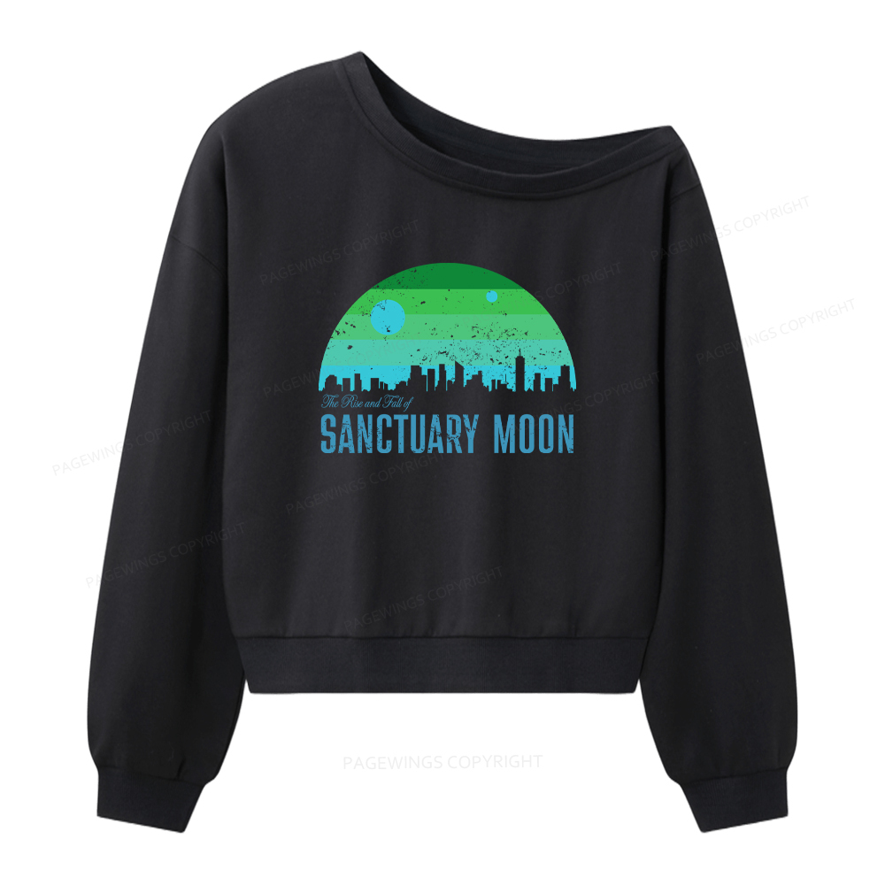 Pagewings The Rise and Fall of Sanctuary Moon Women Off Shoulder Sweatshirt