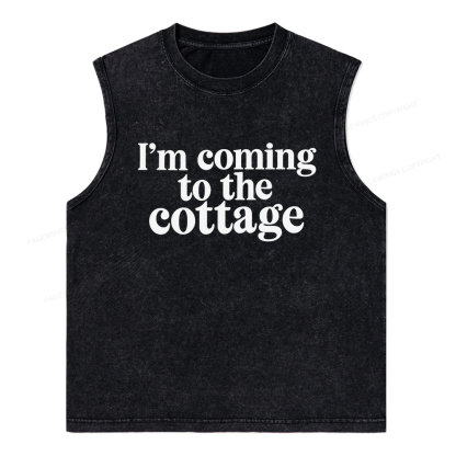 Pagewings I'm Coming To The Cottage Unisex Washed Tank Top