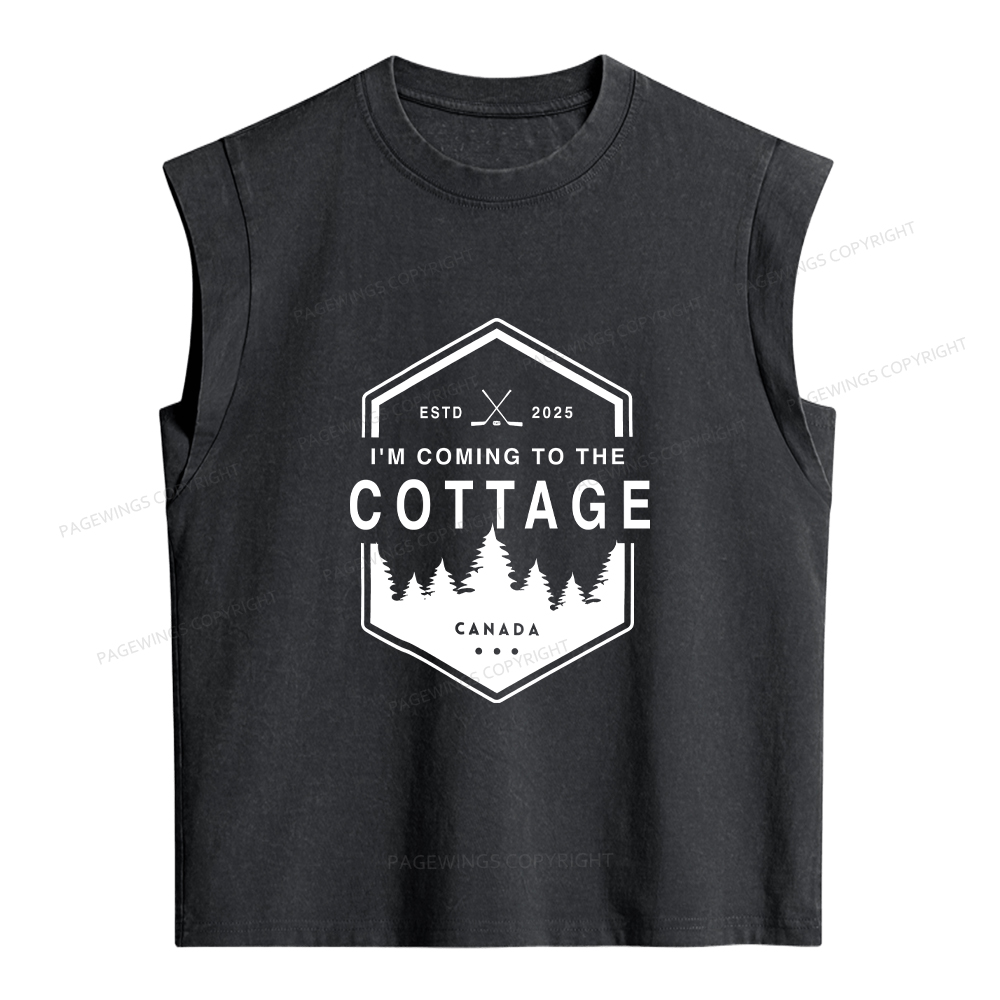 Pagewings Coming To The Cottage Women's Washed Tank Top