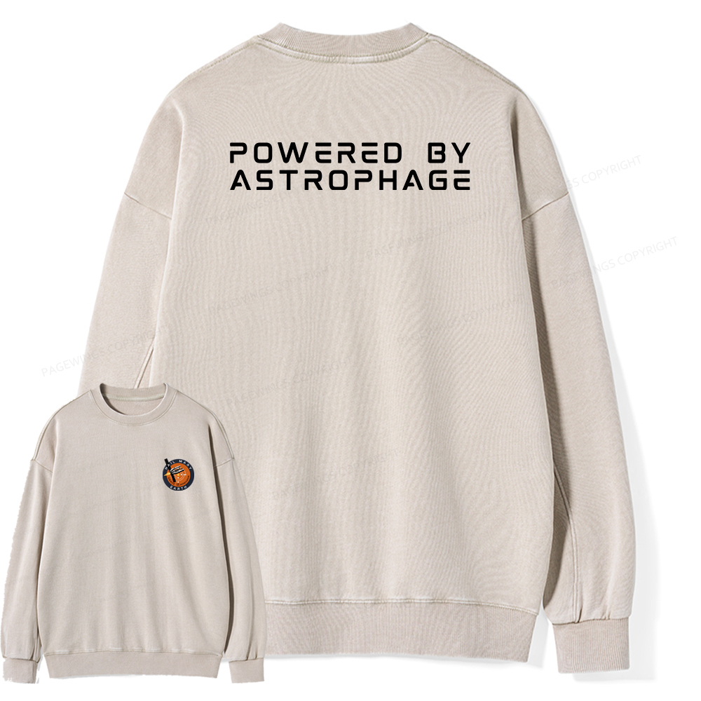 Pagewings Powered By Astrophage Unisex Washed Sweatshirt