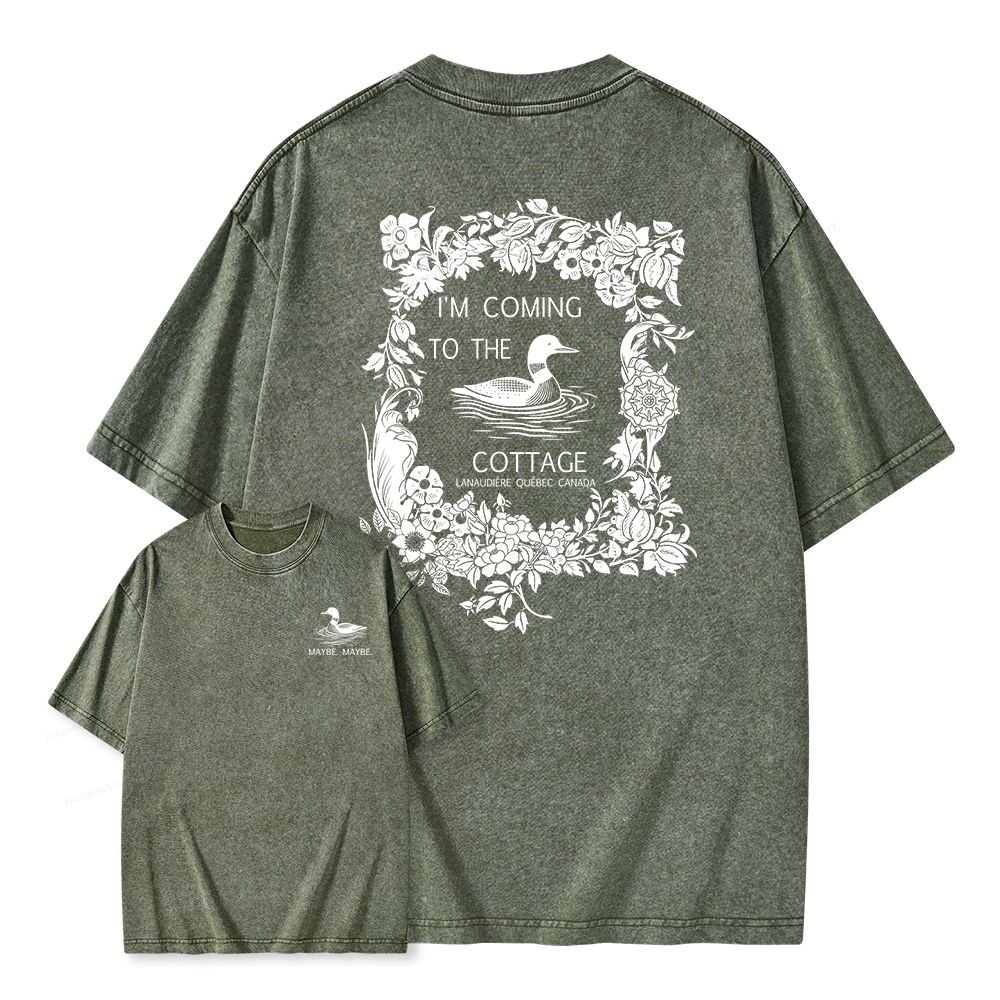 Pagewings I'm Coming to the Cottage Unisex Washed T-shirt