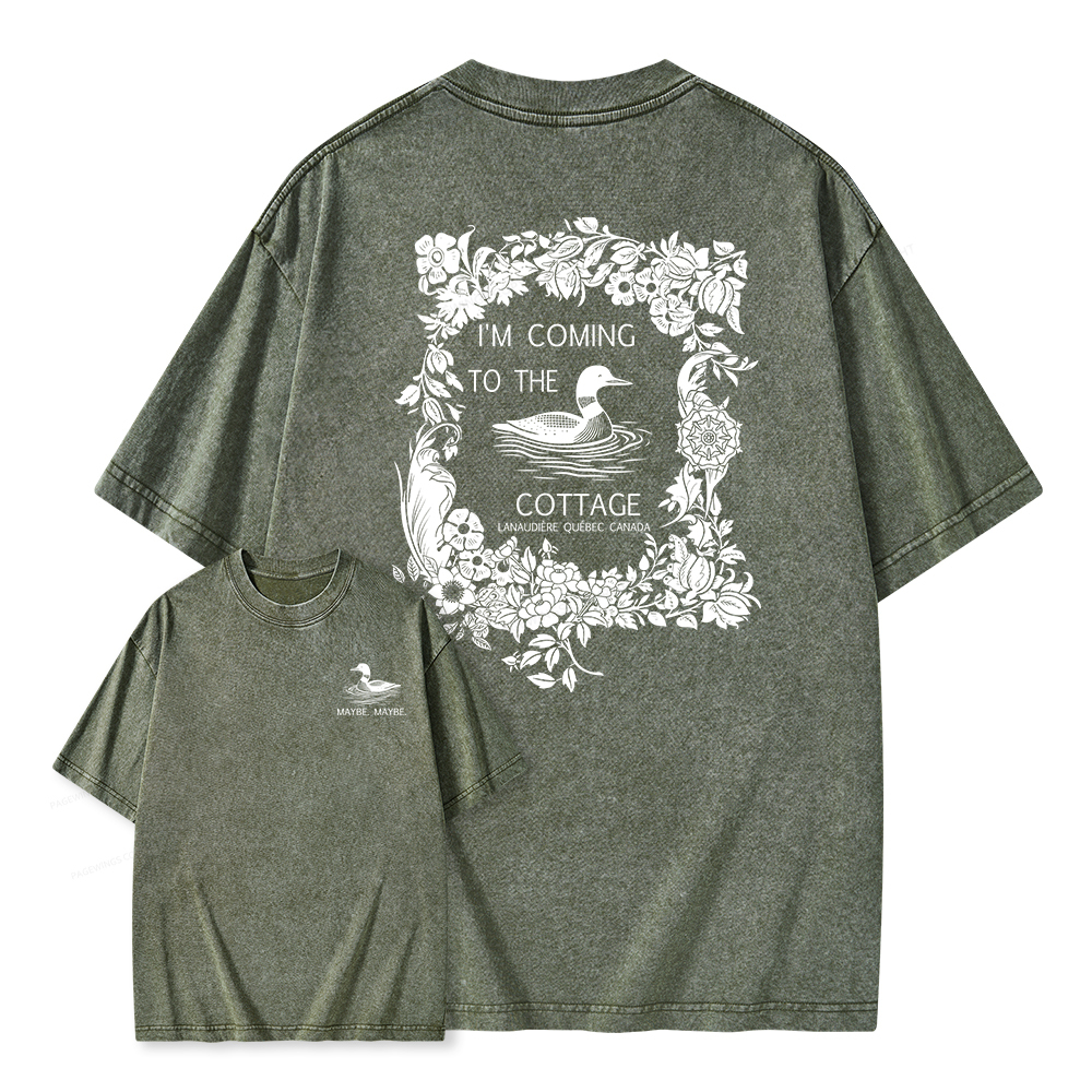 Pagewings I'm Coming to the Cottage Unisex Washed T-shirt