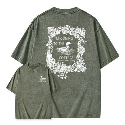 Pagewings I'm Coming to the Cottage Unisex Washed T-shirt