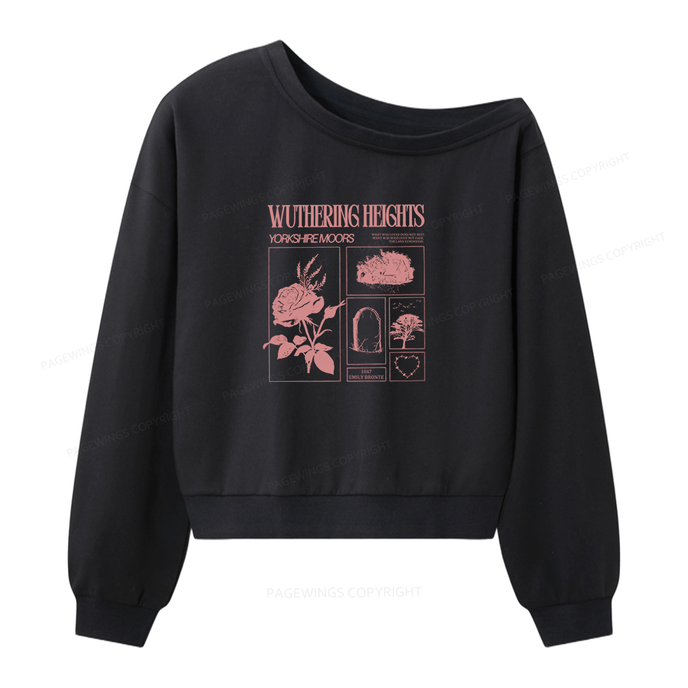 Pagewings Literary Quote Women Off Shoulder Sweatshirt