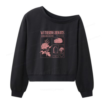 Pagewings Literary Quote Women Off Shoulder Sweatshirt